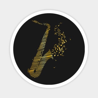 Creative Saxophone Art - Yellow Mix Magnet